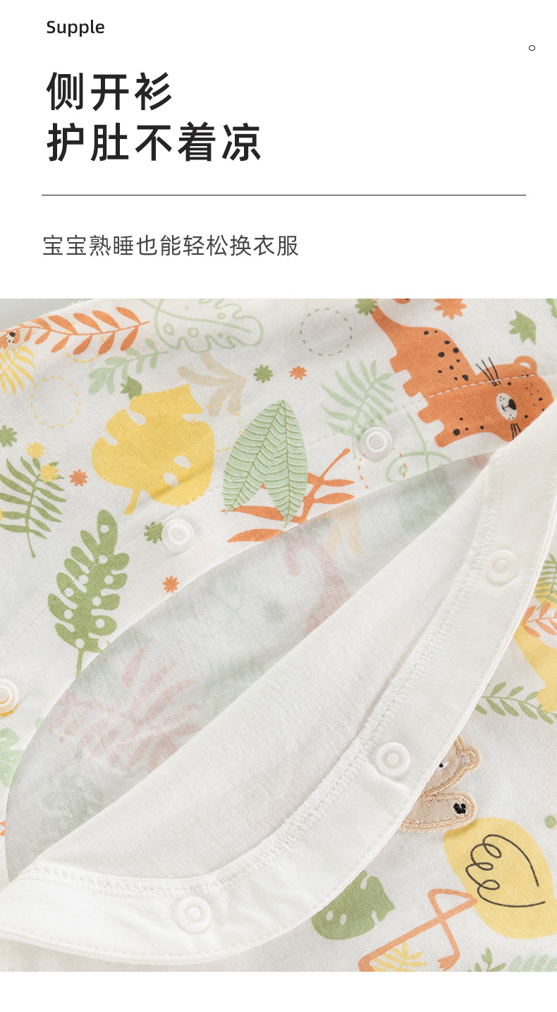 Summer thin pure cotton one-piece suit for newborn babies, new baby dress for boys and girls to crawl out, monk dress pic 6