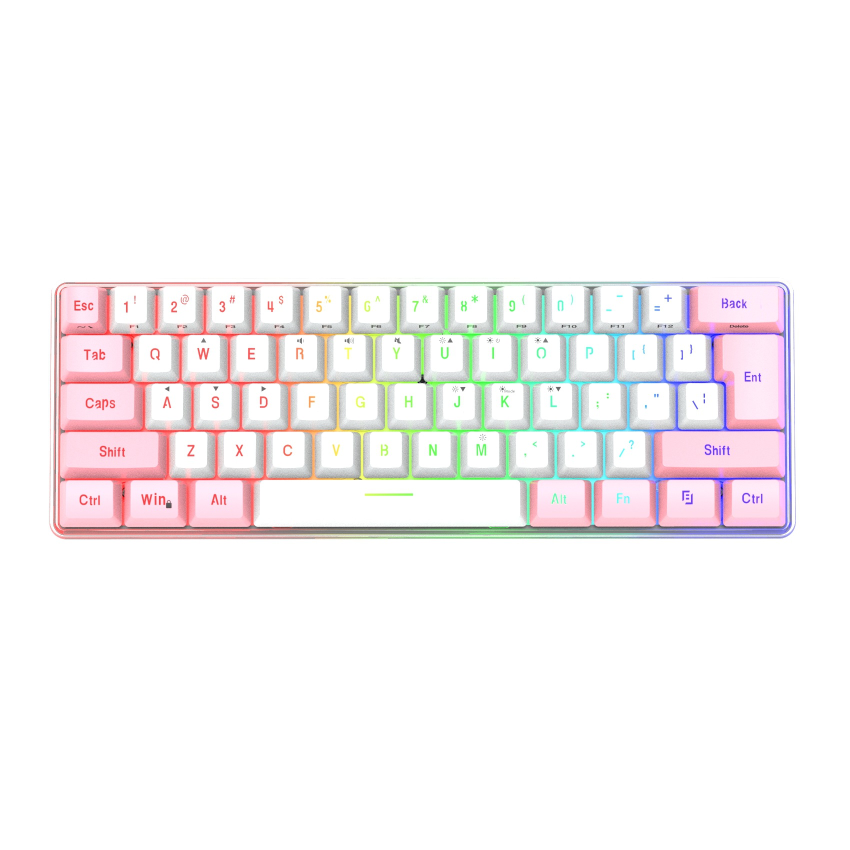 Wholesale and consignment of 61-key Yunguoguo k401 notebook desktop wired gaming small keyboard RGB illuminated keyboard pic 22