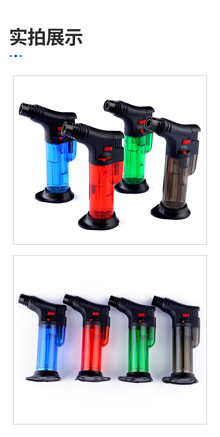 跨境家用喷火小焊枪蓝焰明火点火器户外便携防风烧烤直冲打火机详情9