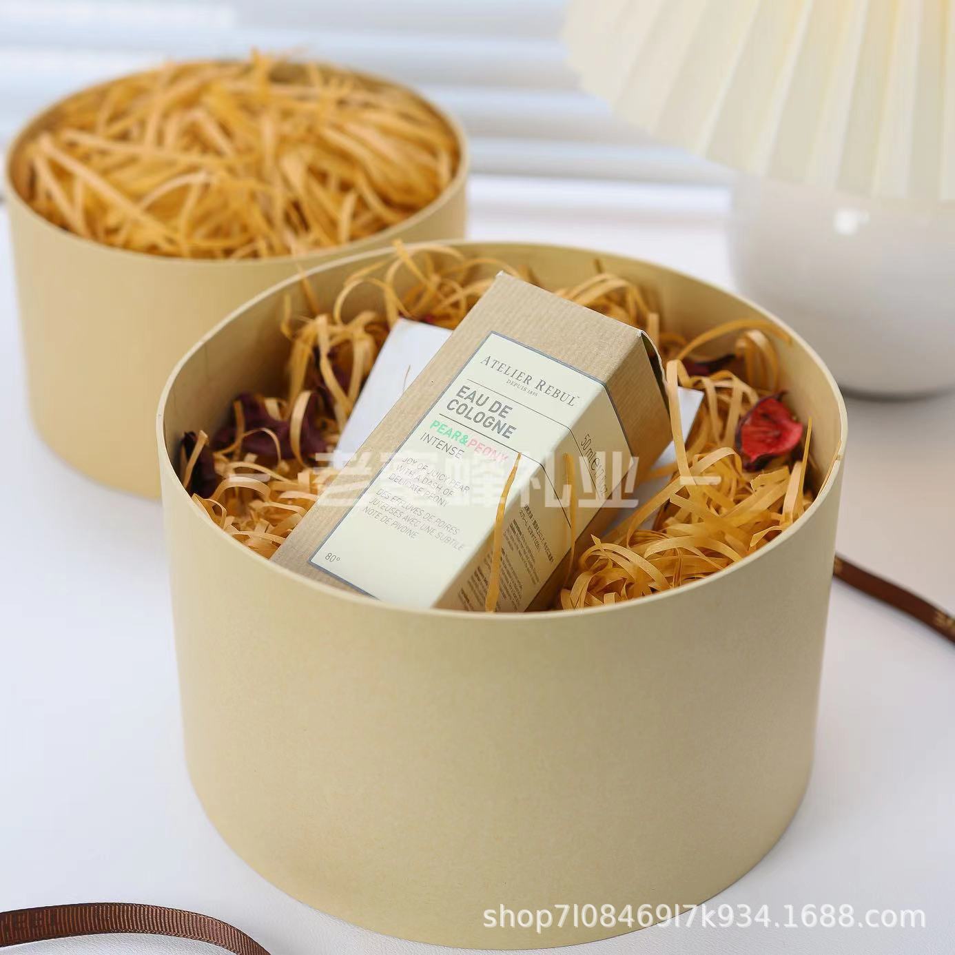 圆形牛皮纸盒圆形伴手礼盒子礼物盒礼品盒圣诞包装盒饼干烘焙包装详情24