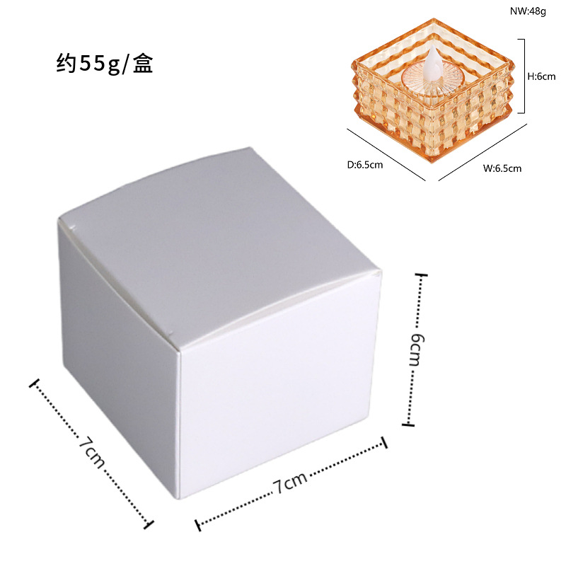 新款方形LED亚克力水晶蜡烛灯圣诞电子蜡烛氛围灯小夜灯桌面摆件详情12