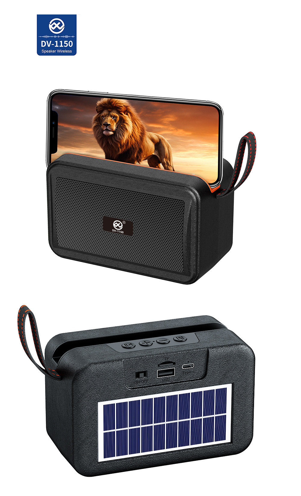 The Bluetooth solar music player can be inserted into a card for outdoor desktop, car impact, and outdoor karaoke pic 6