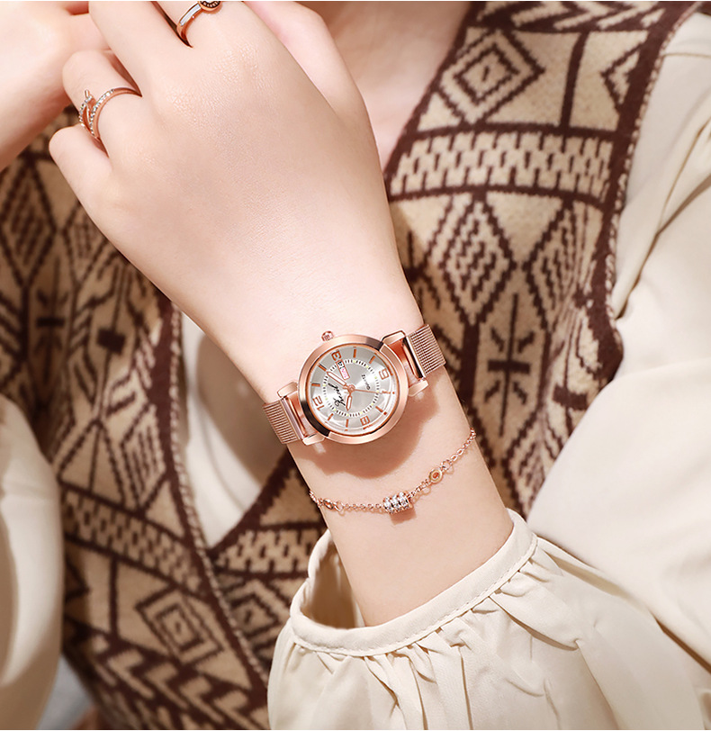 网红直播女士手表跨境爆款韩版简约防水夜光双日历非机械手表现货详情10