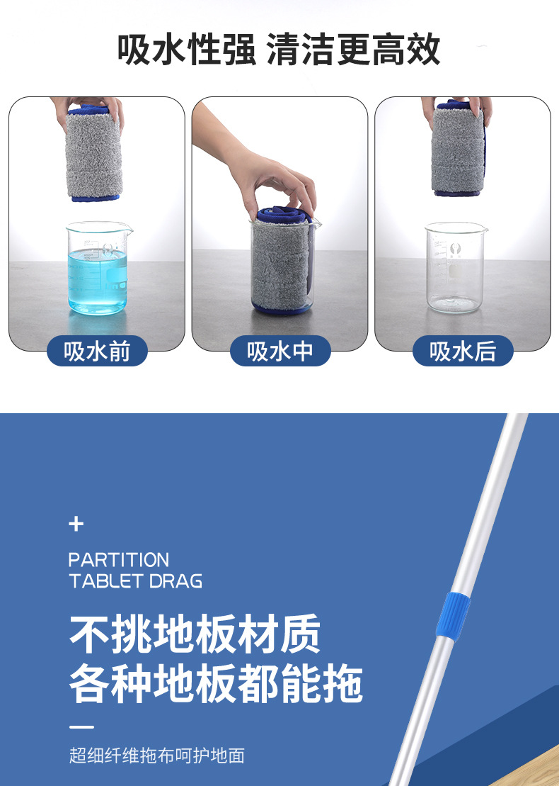 分区医用拖把专用替换布拖布头加厚毛巾尘推全棉布套式地拖头详情6