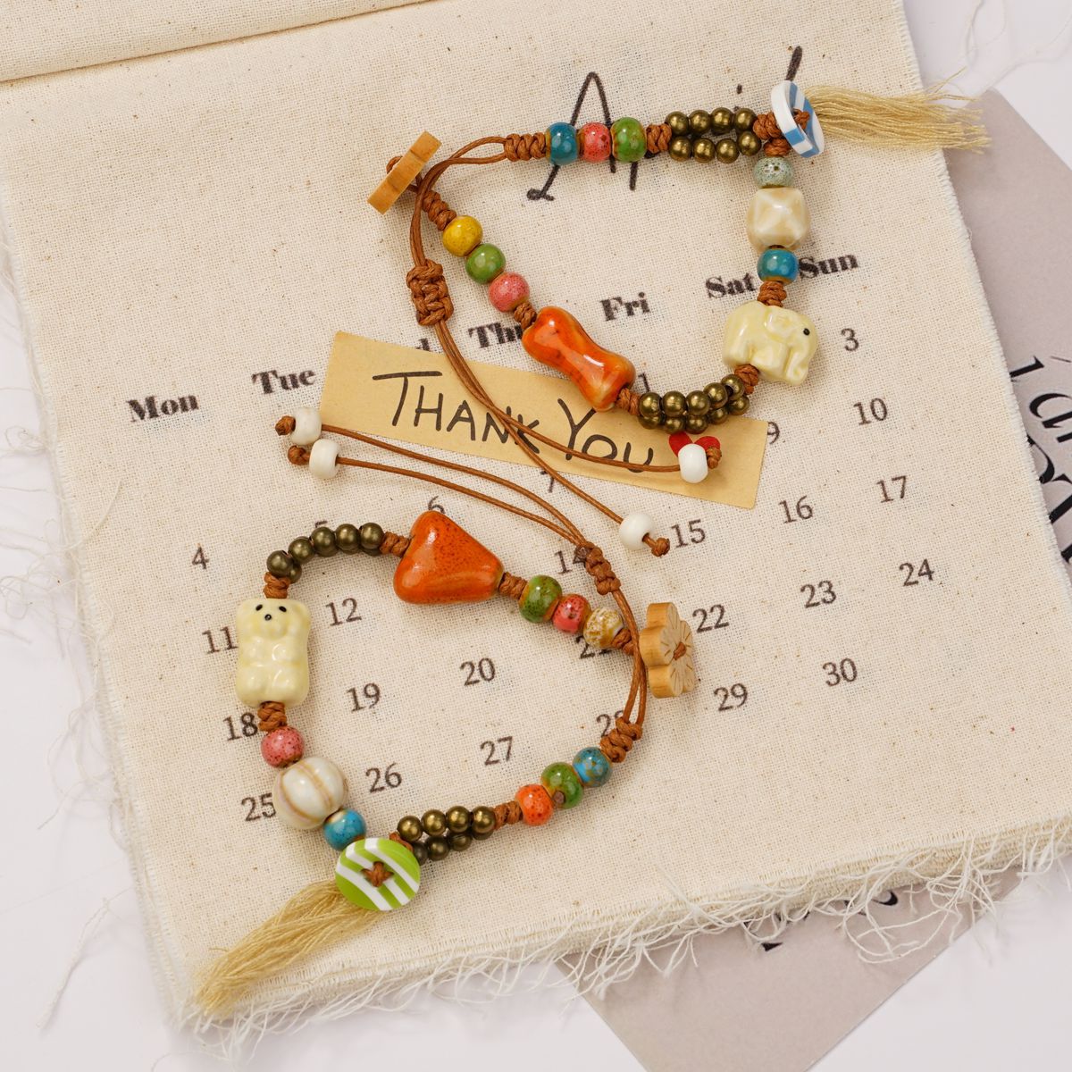 Jingdezhen ceramic bracelet gifts, hand-woven one-meter porcelain, fresh and simple new Chinese style for girls, wholesale for students pic 1