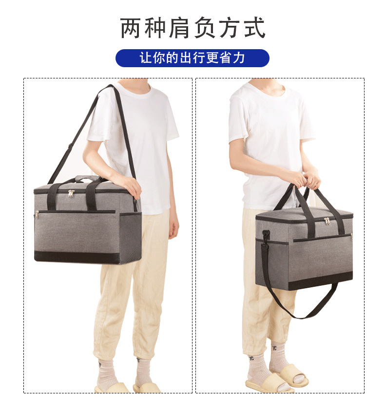 跨境热销牛津布保温袋大容量加厚peva防水冰包便携单肩手提午餐包详情7
