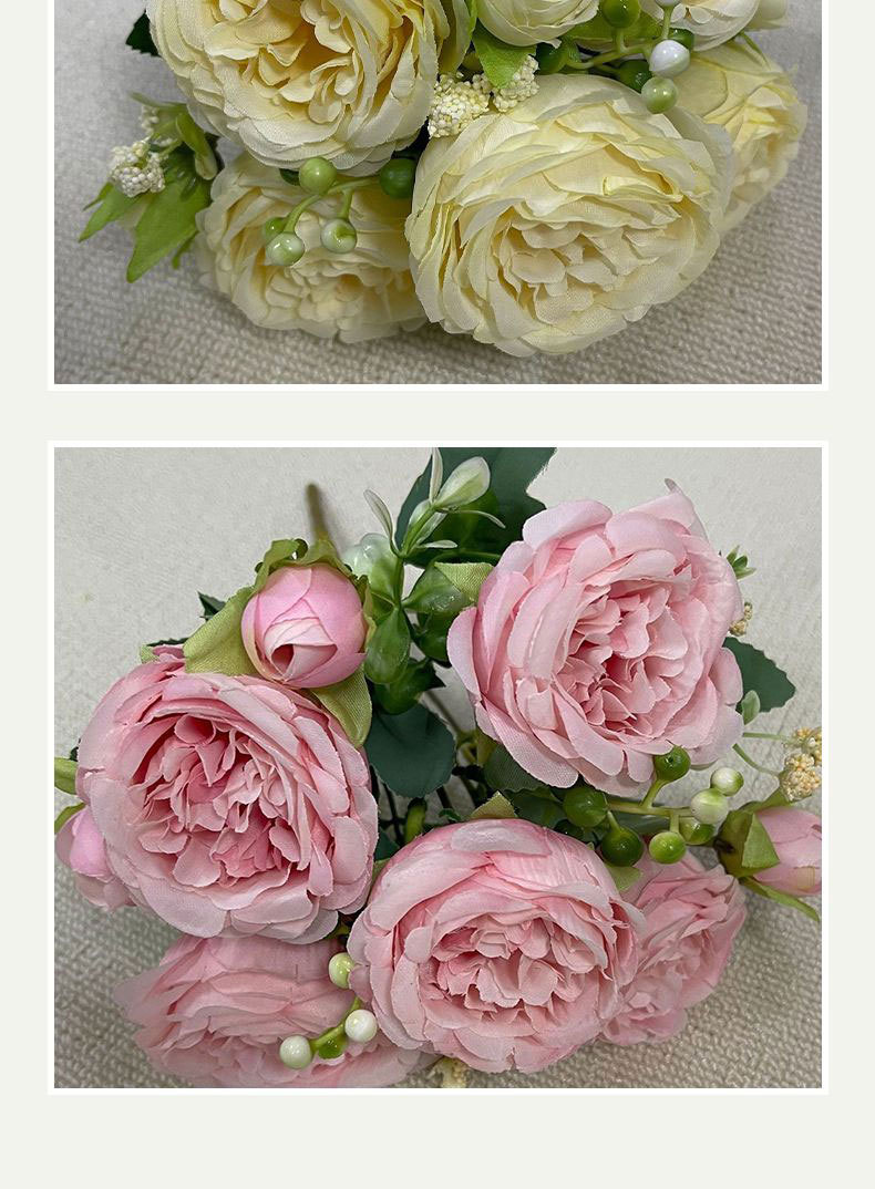 仿真花束跨境巴黎牡丹绣球婚礼酒店插花布置家居客厅桌面装饰摆件详情7
