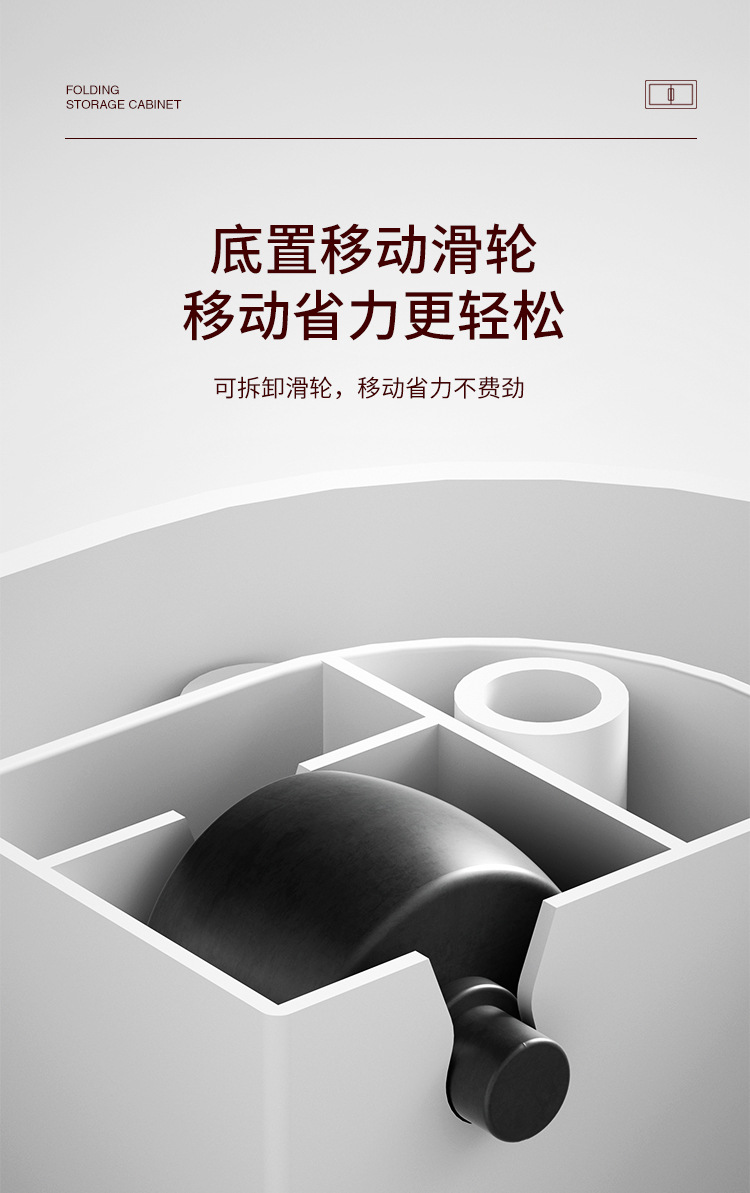 样板间轻奢可折叠加简易收纳柜免安装塑料衣柜儿童玩具整理柜透明详情10