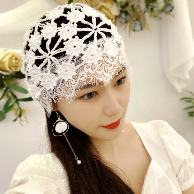 National trend and ethnic style woolen hat, pure handcrafted hat, embroidered flower hat, female artistic retro hollowed-out hat, Yang Liping, Chinese style pic 2