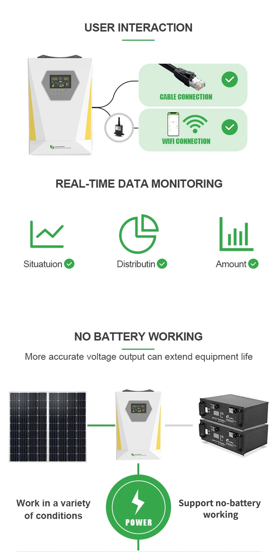 High-power pure wave inverter, photovoltaic power generation system inverter, solar energy storage high-frequency reverse control integrated machine pic 11