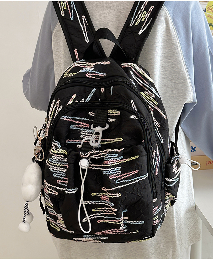 跨境风潮高颜值书包女小学生初高中生小众设计感简约百搭双肩背包详情16