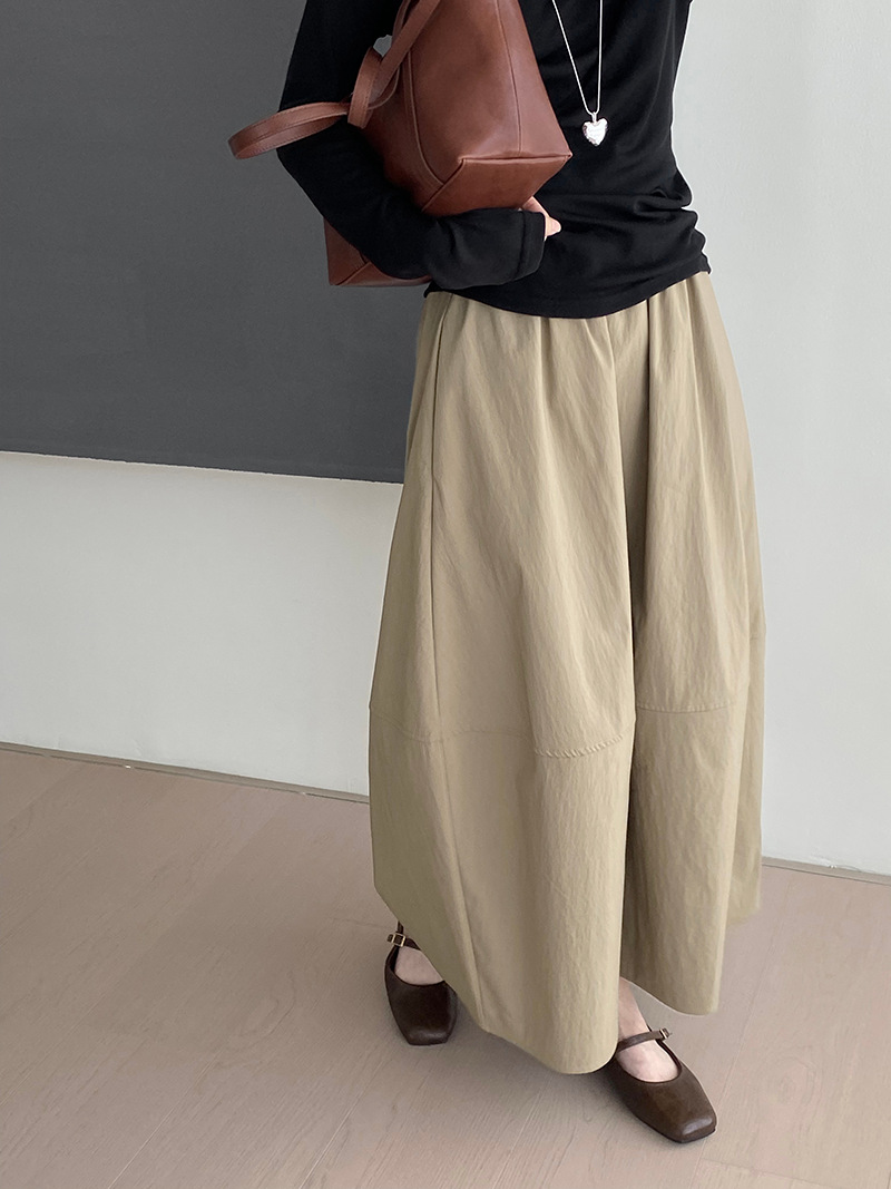 那末 本期主推 搭全店的半身裙！极简通勤百搭松紧腰长裙女2135详情5