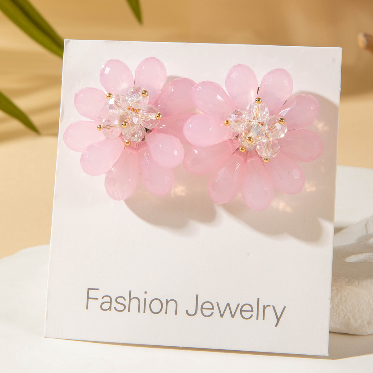 亚马逊跨境清新甜美彩色树脂花瓣花朵耳钉气质多巴胺 耳环耳饰女详情61