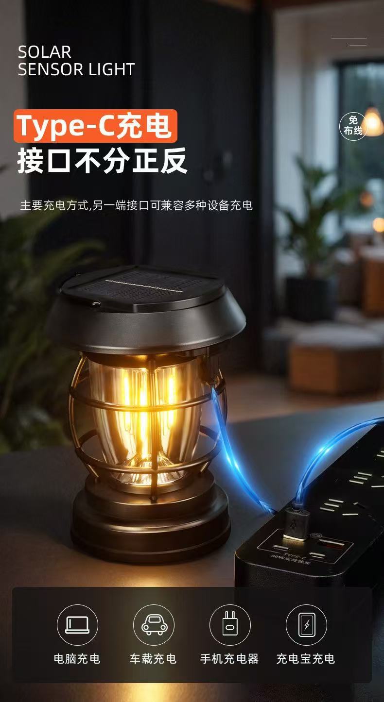 太阳能防水便携户外马灯手提灯氛围露营灯庭院多功能感应灯壁灯详情8