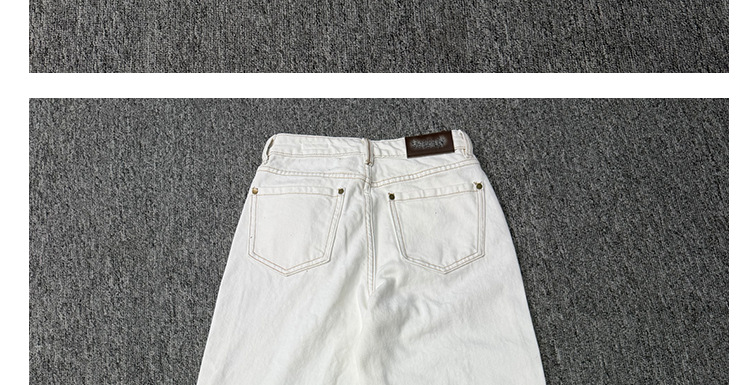 BC High-waisted straight-leg jeans for women, beige, simple style, versatile, casual, loose, wide-leg trousers, European and American style 2026 pic 7