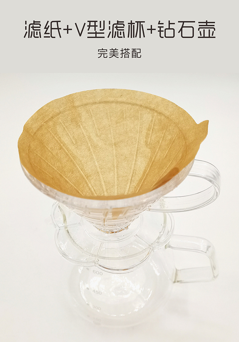 V60 coffee filter paper, V-shaped wood pulp conical filter paper for 1-4 people, hand-brewed coffee filter paper, V02 filter cup, 40 pieces pic 8