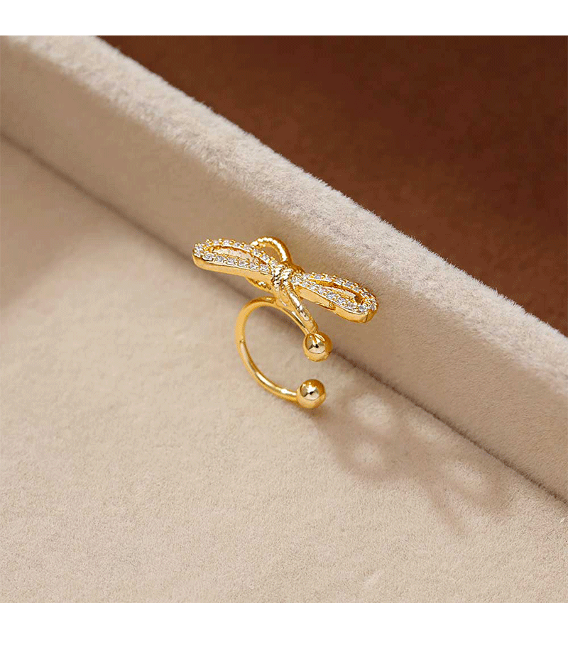 Hyacinth no piercings, must-fit ear bone clips, niche design, high-end earrings, fashionable, light luxury, exquisite bow, elegant earrings for women pic 10