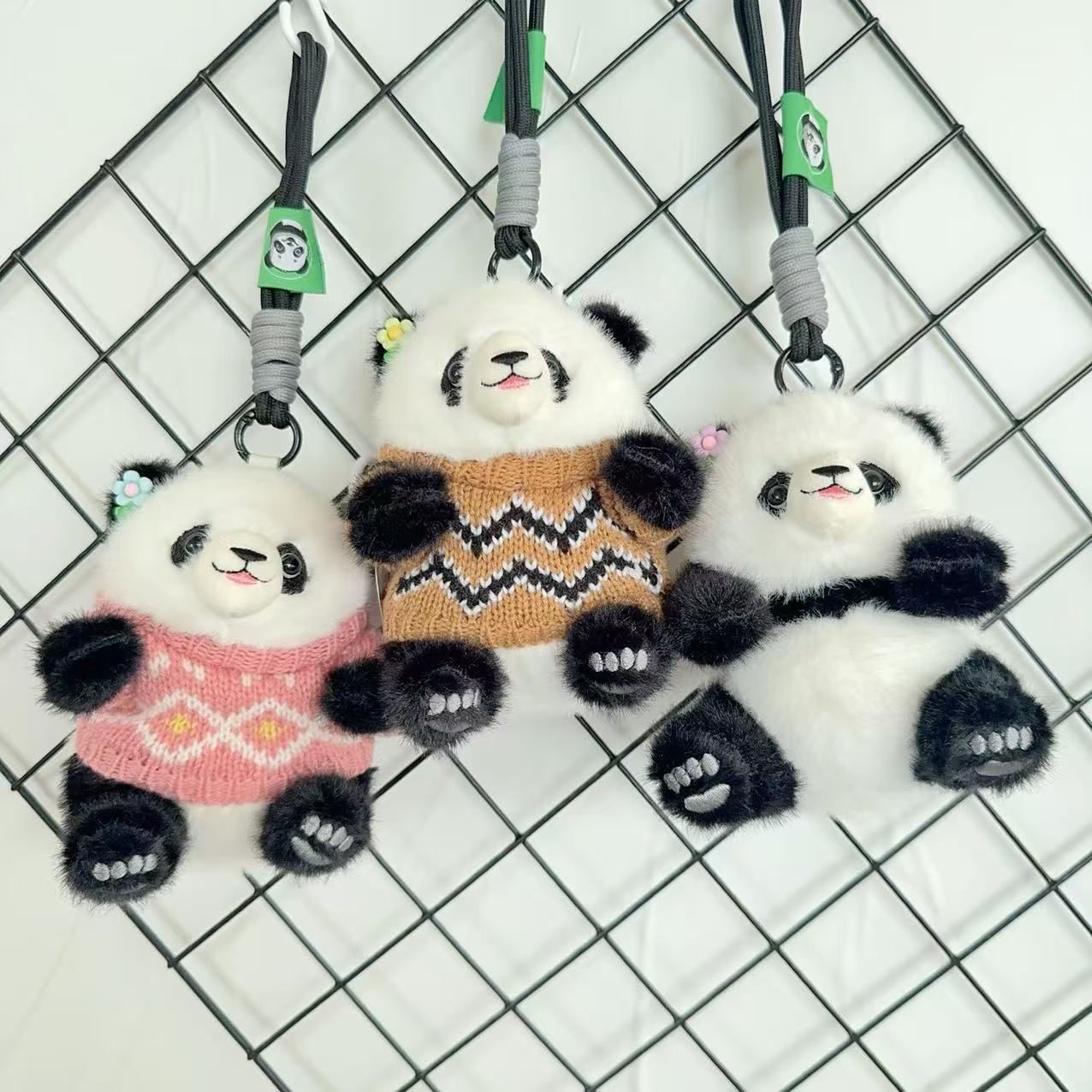 New Hua Hua Little Baby Panda backpack, schoolbag pendant, national trend premium plush toy keychain, small doll, doll pendant pic 1