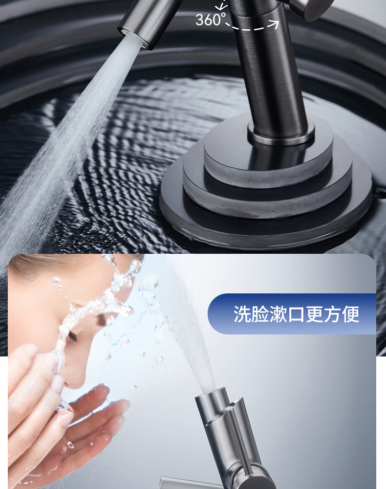 开平水暖五金外贸跨境全铜机械臂冷热面盆水龙头万向卫生间水龙头详情8