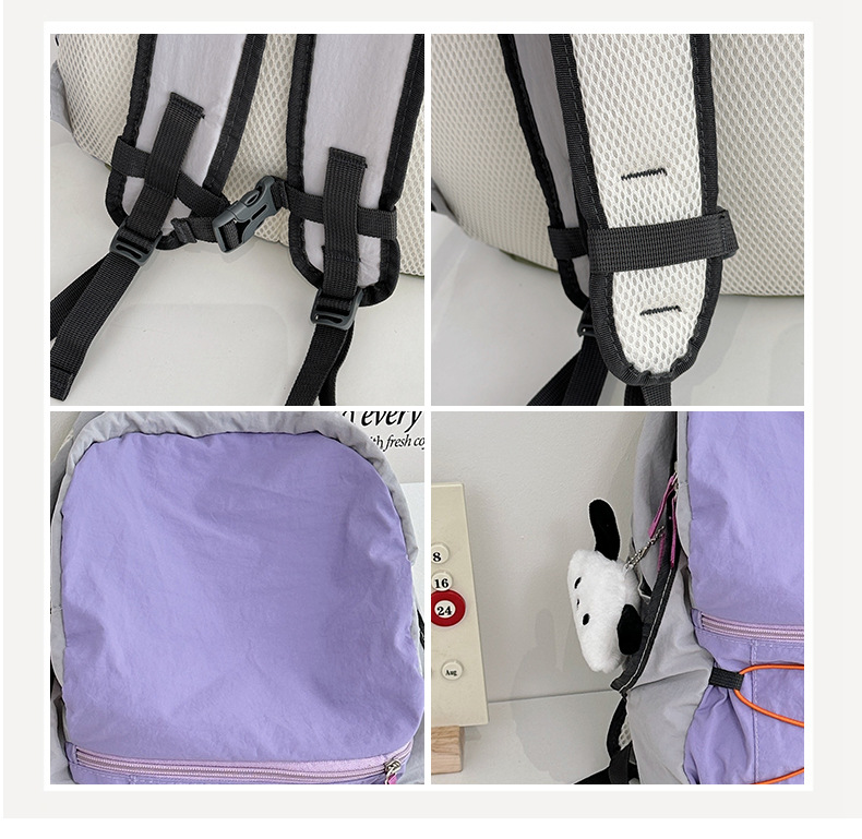 旅行户外双肩包女轻便撞色登山包徒步骑行大容量运动春游爬山书包详情7