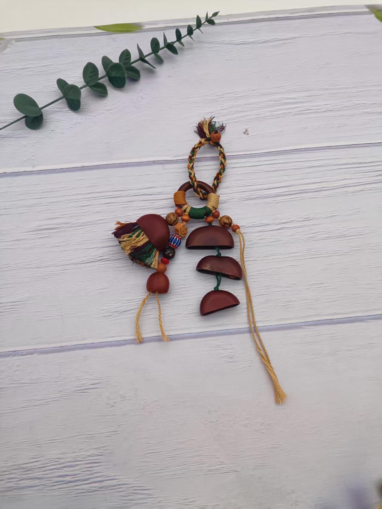 手工编织天然果壳疗愈系挂件景区热卖包包挂饰文玩包挂摇铃车挂详情4