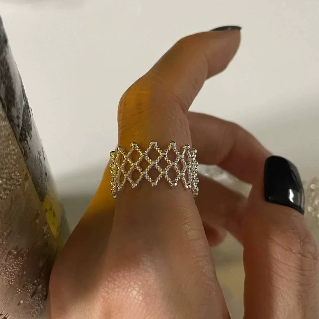 韩国博主feve同款coldf*ame宽版窄版花瓶素圈戒指女简约高级个性详情3