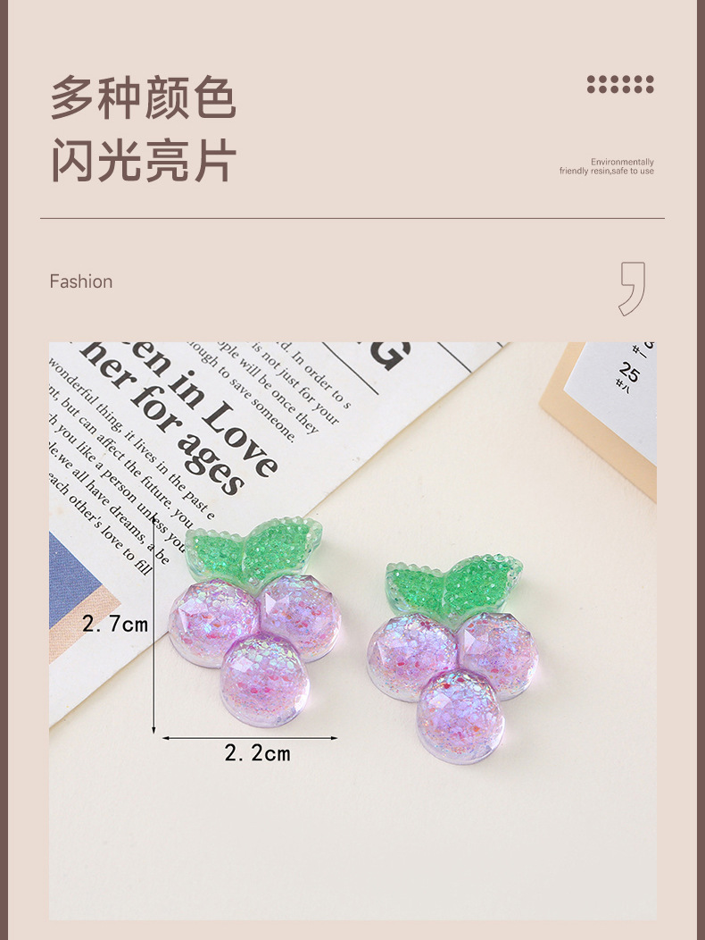 New summer watermelon and strawberry fruit epoxy resin AB glue jewelry accessories, diy phone cases, hair clips, hair ties, water cup decorations pic 8