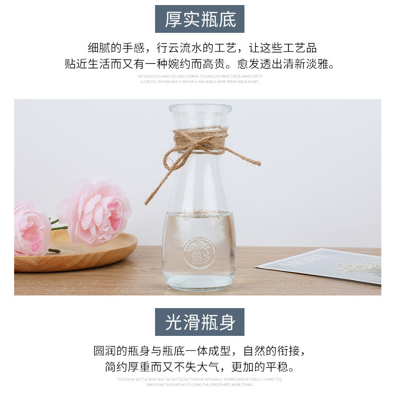 Transparent ins glass vases, Nordic fresh and clean living room decoration small vases, rattan volatile aromatherapy bottles wholesale pic 11