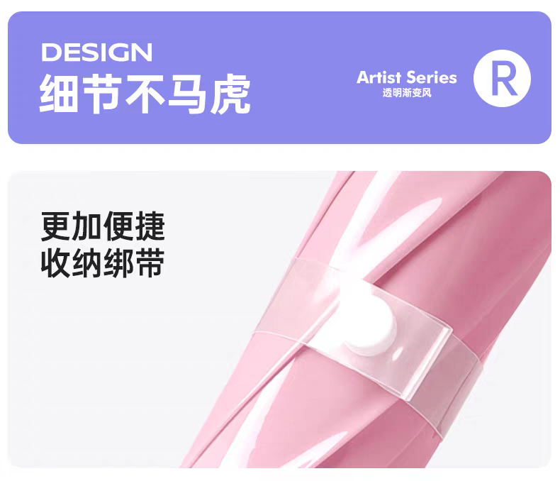 High-appearance-level transparent umbrellas with gradual changes for students going to school, wholesale straight-handled long-handled umbrellas, thickened automatic umbrellas that are popular on Instagram pic 13