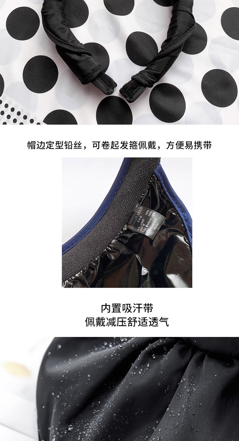 【包邮】5色可选黑胶贝壳帽女士户外空顶太阳帽防紫外线防晒帽子详情16