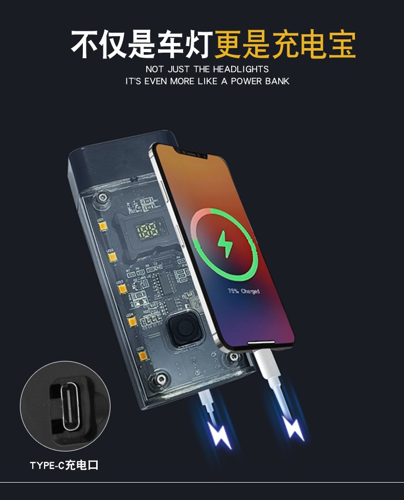 2025 New TYPE-C charging transparent cycling equipment, night riding light, powerful bicycle light, outdoor mountain bike front pic 15