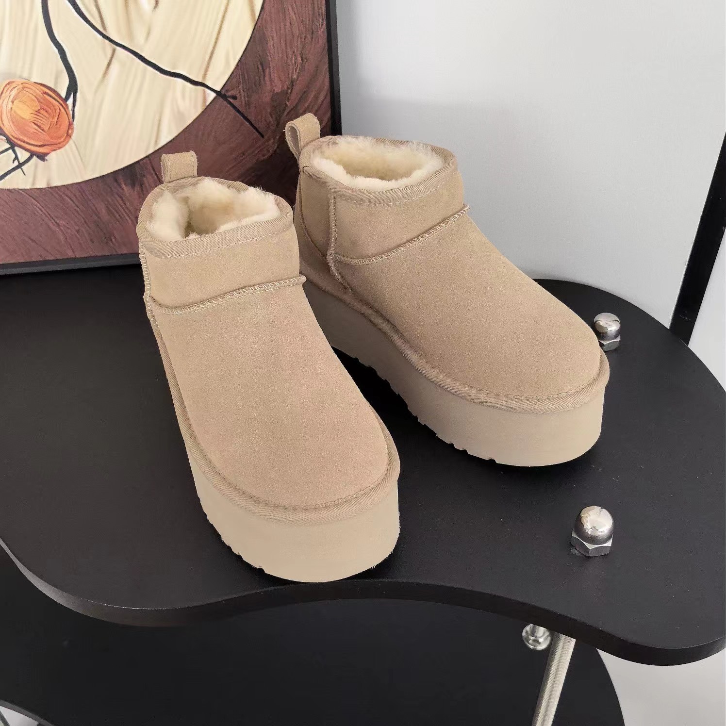 Sangpo Snow Boots for Women, thick-soled 2025 new style, fashionable, versatile, simple short boots, warm, 5 cm cotton shoes, Mera pic 26