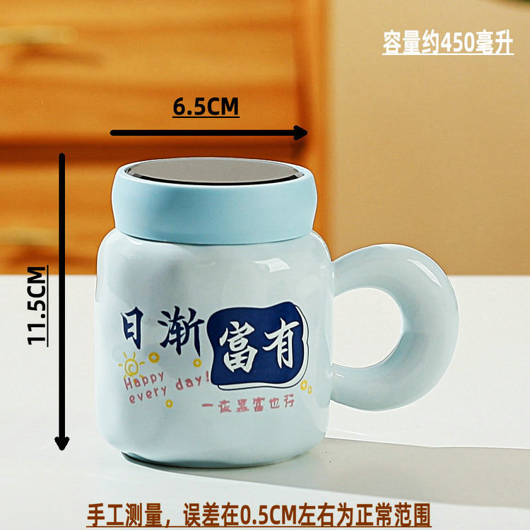 Creative ceramic cups, large-capacity water cups, home and office cups, company team-building souvenirs, mug sets, gift boxes pic 2