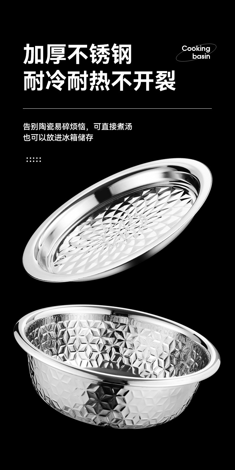 菱花盖盆新打蛋盆不锈钢料理盆加厚多功能菱花压花和面盆电磁炉详情4