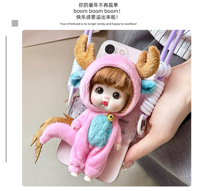 手机夹娃娃包手机背夹可爱造型娃娃女孩生日礼物摆件装饰创意 pic 6