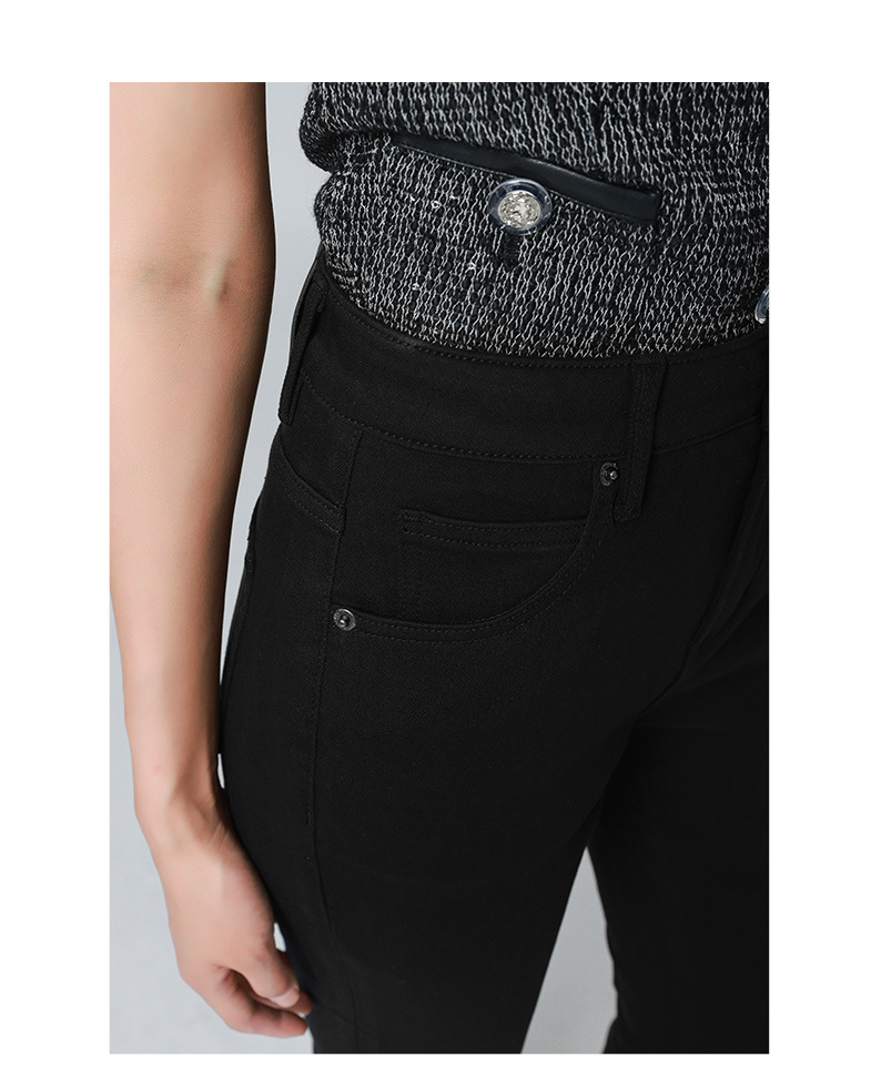 加绒/黑色高腰微喇叭牛仔裤女Jeans 巨显瘦纯紧身提臀25秋冬新款详情19