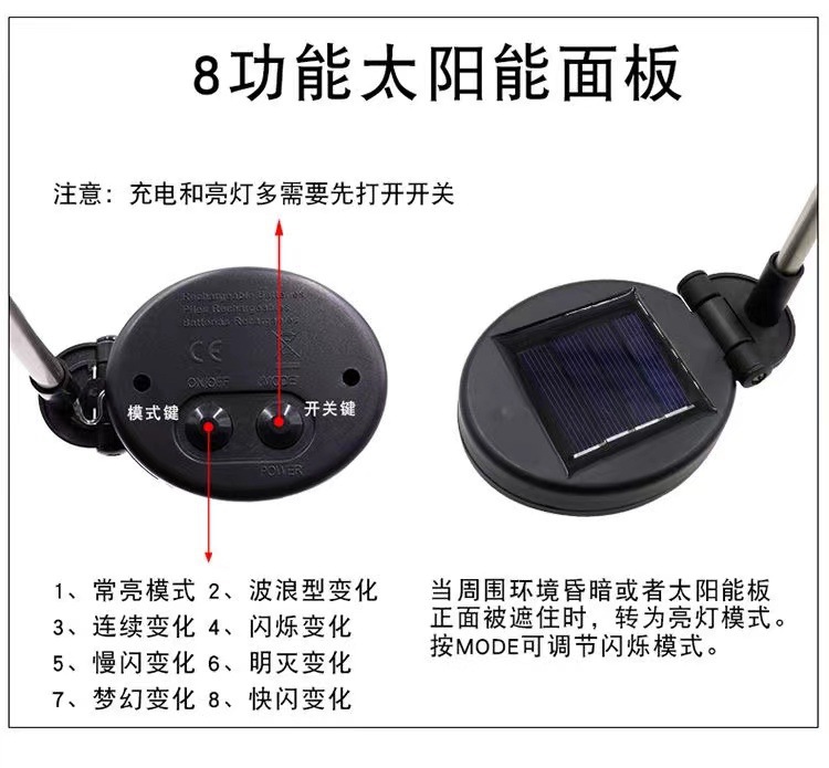 Cross-border LED solar fireworks, outdoor waterproof color light strings, landscape courtyard atmosphere lights, Christmas decoration, foreign trade pic 9