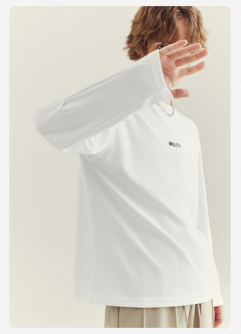 APO男装|2024秋季新款男士长袖T恤潮流宽松刺绣圆领打底衫男上衣详情20