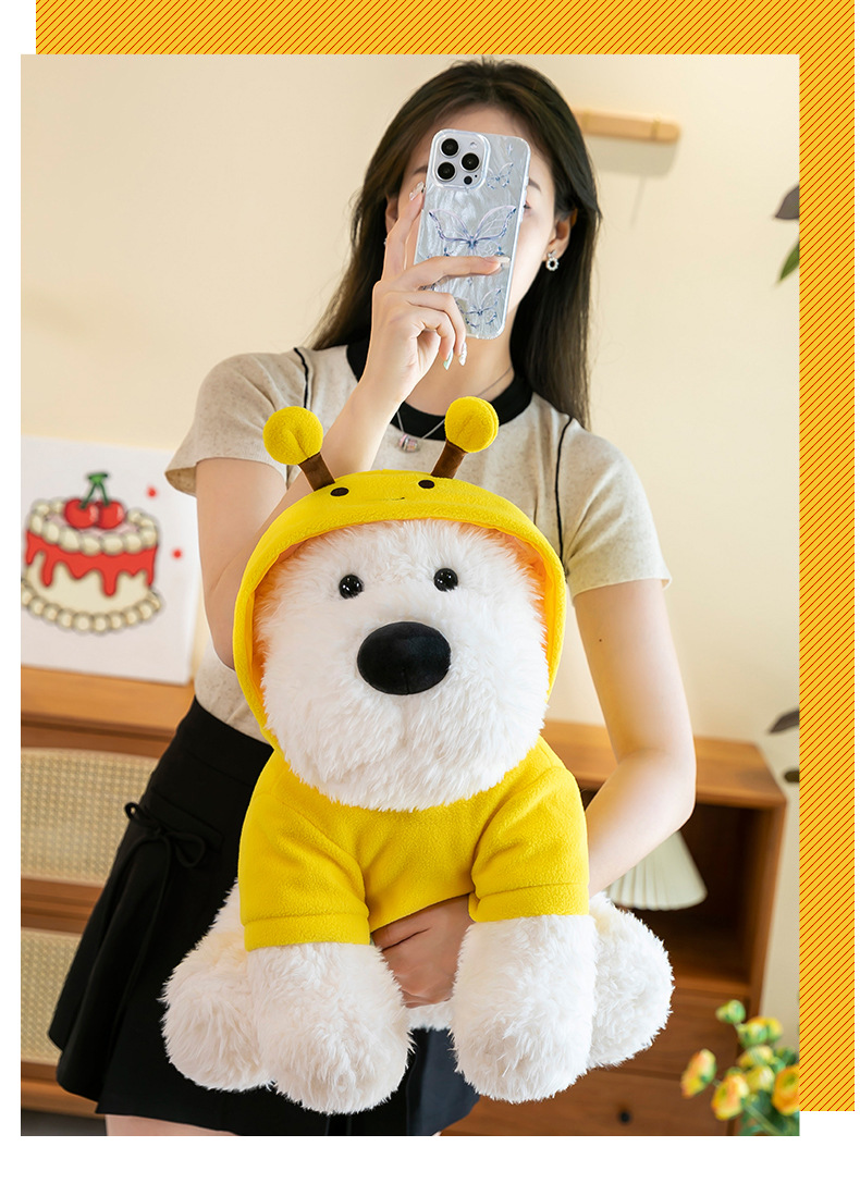 帽衫西高地狗狗毛绒玩具公仔批发新款动物玩偶抱枕儿童安抚娃娃详情14