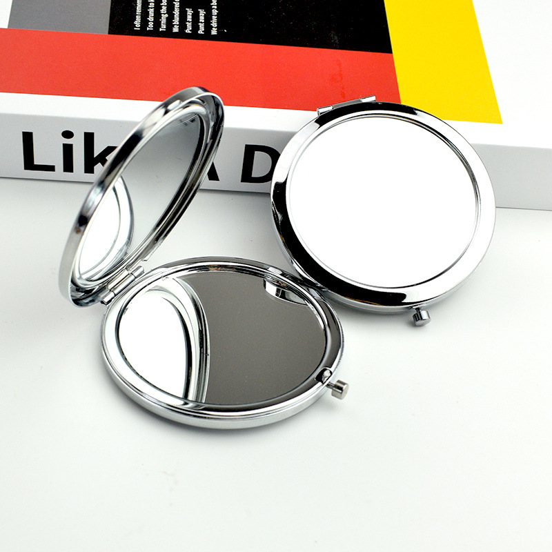 金属镜底 化妆镜 镜子底胚 双面折叠小镜子滴胶公司logo图详情9