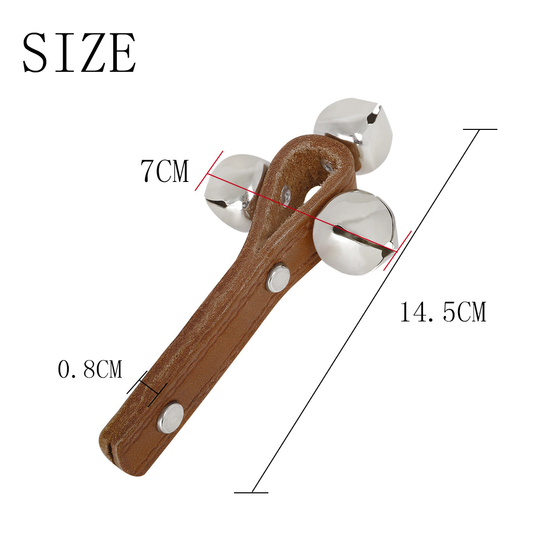 Orff percussion instruments, three-bell leather rattle, three-bell hand rattle, early education and educational toys for kindergarten children, rattle pic 14