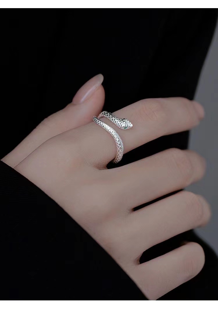 925银针精致小灵蛇戒指女指环个性指尖配饰尾戒小众设计夏详情6