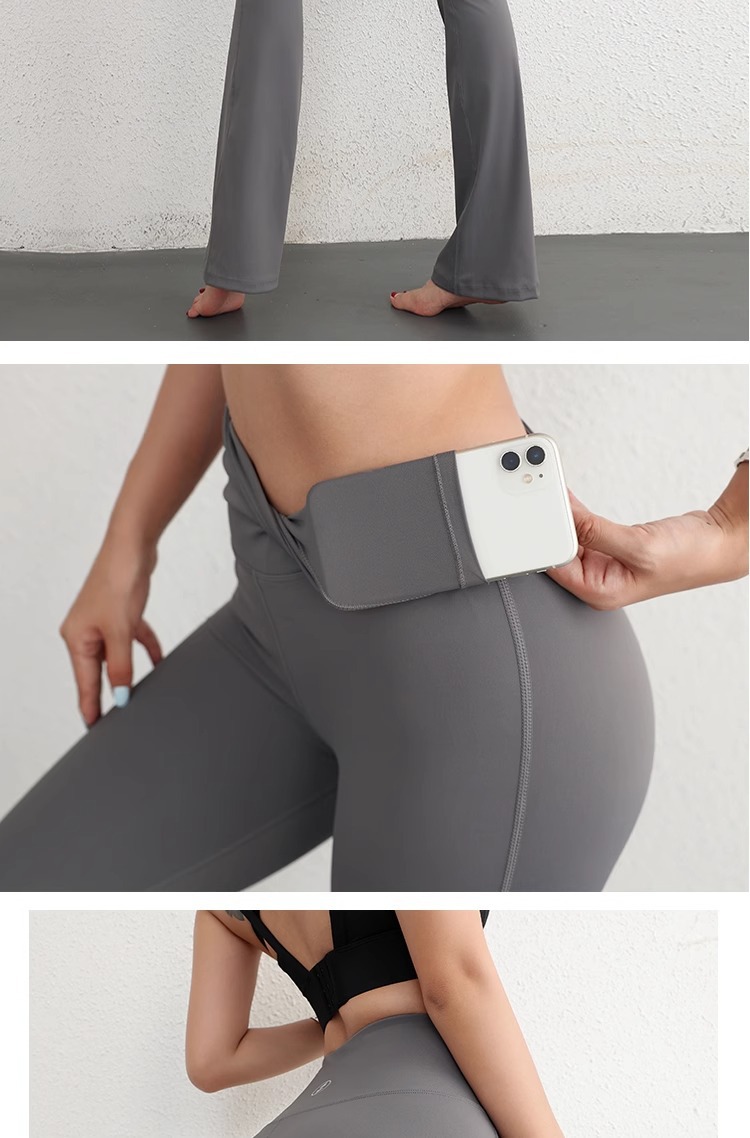 lulu foreign trade high-waisted, hip-lifting flared pants, seamless nude yoga fitness pants for women pic 19
