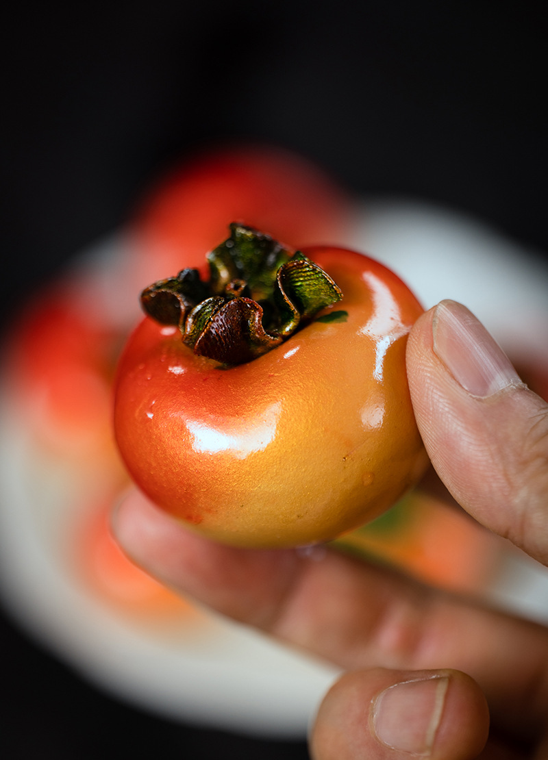 Yixing purple clay tea pet persimmon ornaments, tea toys that can be cultivated, sculptures, tea set accessories, handcrafted color-changing, everything goes well wholesale pic 20