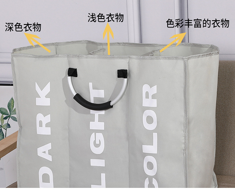 家用大容量分格装玩具脏衣服收纳袋防水防潮可折叠创意脏衣篮详情10
