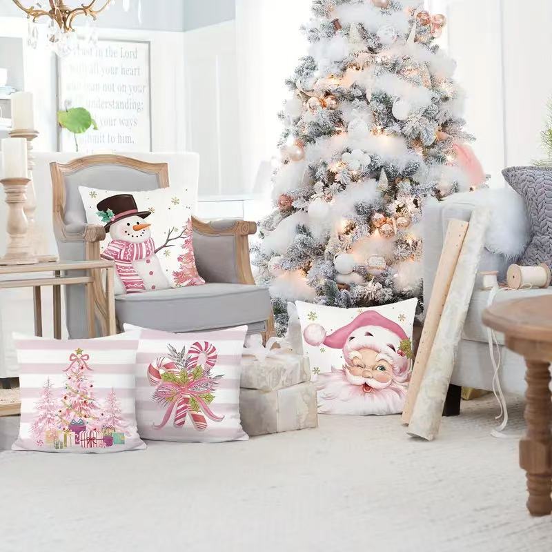 Cross-border bestseller Christmas tree print pillowcase, Christmas snowflake decorative pillowcase, new living room home pillowcase pic 11