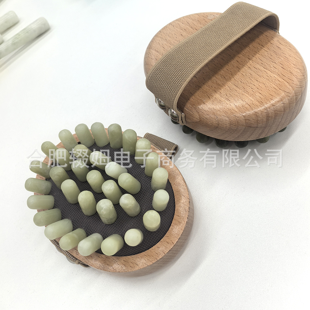 天然岫玉玉石气垫按摩器全身肩颈多功能颈椎按摩器头部按摩梳厂家详情13