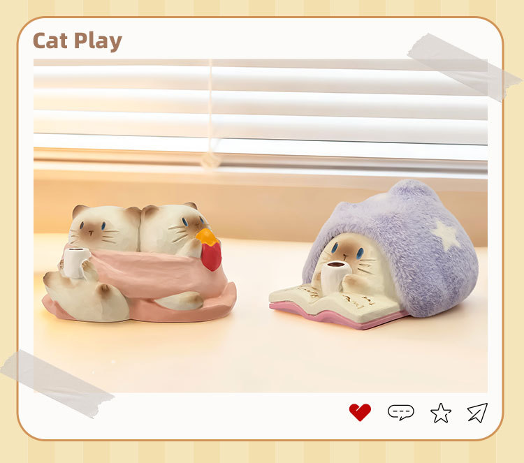 猫猫PAI一缕温暖盲盒卡通可爱桌面树脂摆件多款式搞怪摆件盲盒详情15