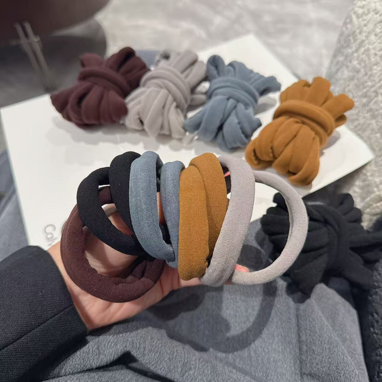 莫兰迪色新款加大号毛巾圈发圈时尚简约高弹力舒适发饰详情11