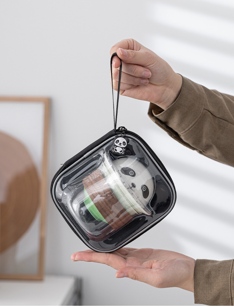 360°熊猫快客杯旅行茶具套装便携式防烫泡茶器扳手礼品可加logo详情10